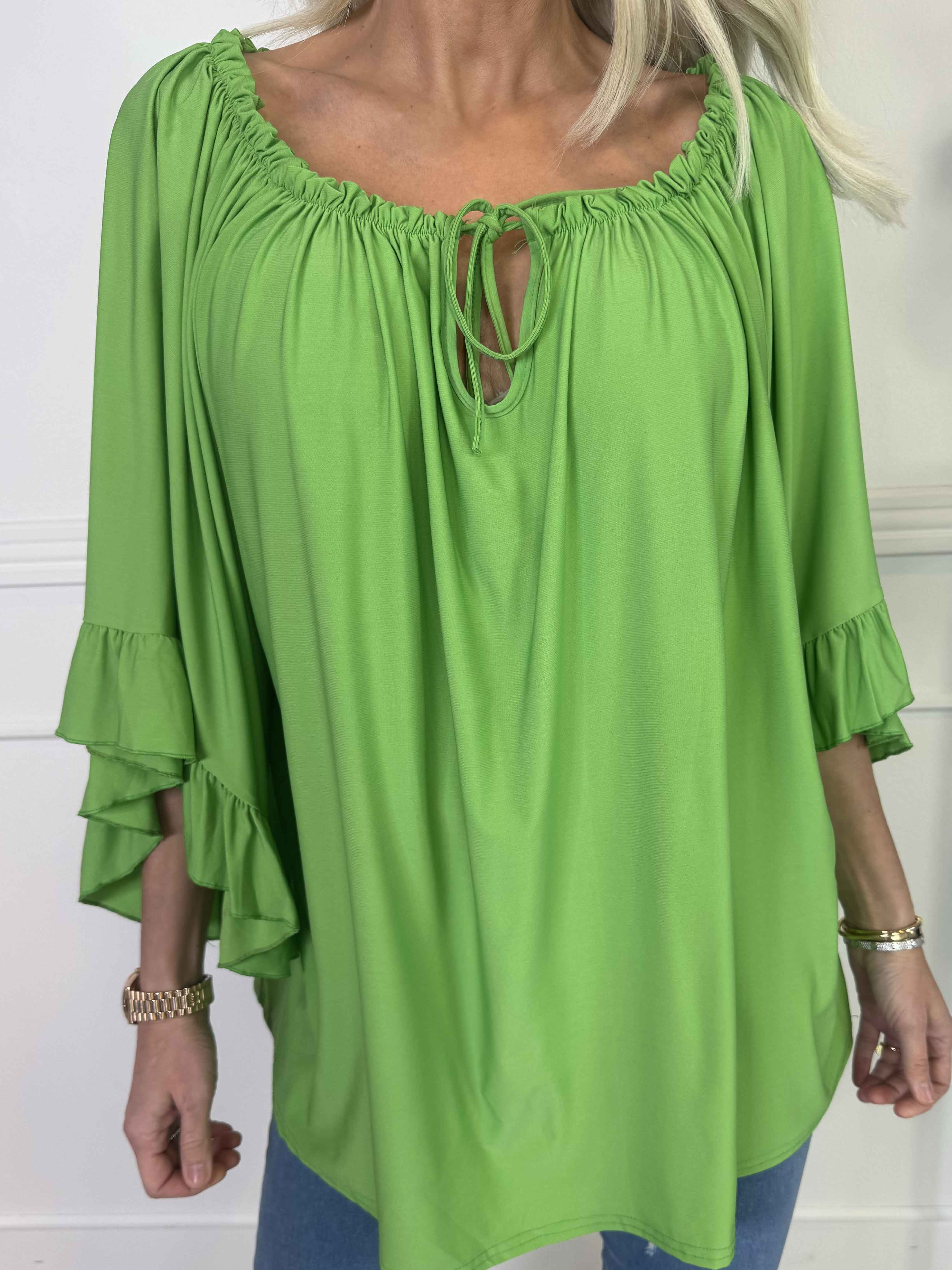 Anneli - Söt elastisk tunika med volangärmar